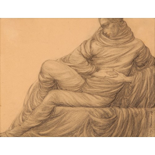 Draped sitting silhouette